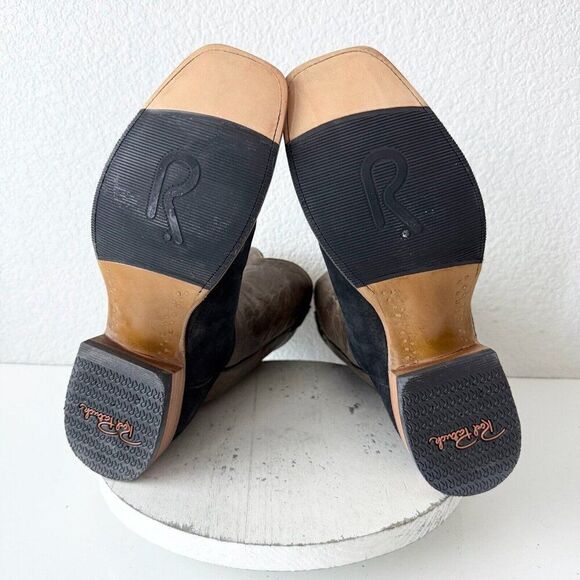 Rod Patrick Mens Cowboy Boots 12.5 D Black Pig Suede Western Square Toe RPM153 - Picture 9 of 13